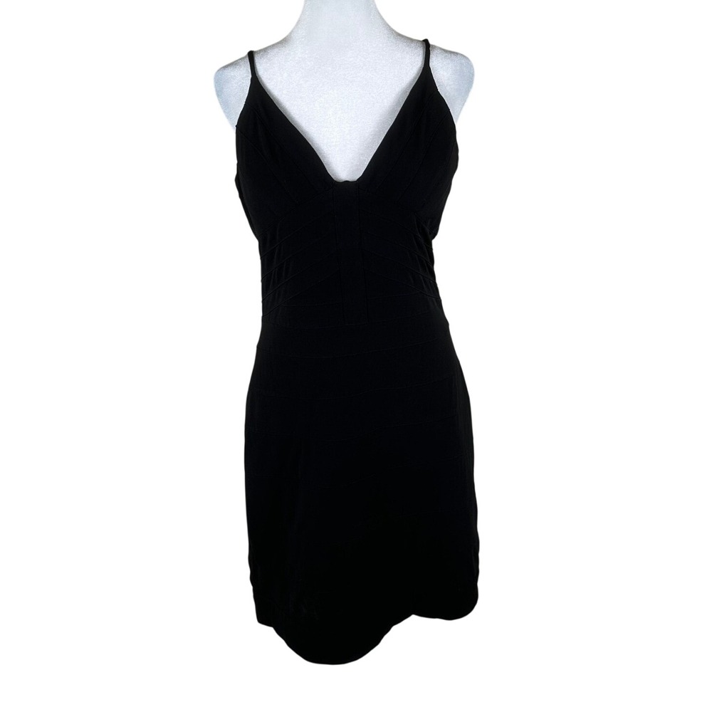 Max and Cleo Dress Women 10 Black Bodycon Bandage Cocktail Chic LBD